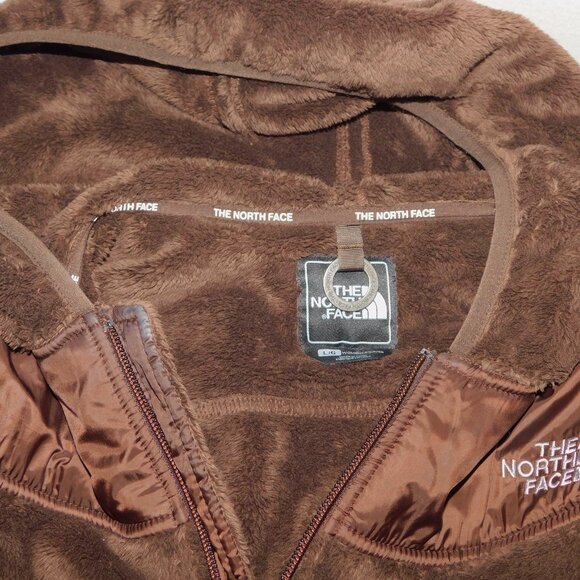 The North Face Womens L Chocolate Brown OSO Full Zip Hooded Fleece Hoodie Jacket - Picture 3 of 13
